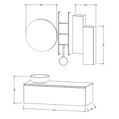 Bagnora Padova 100 cm Banyo Dolabı