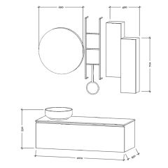 Bagnora Padova 120 cm Banyo Dolabı