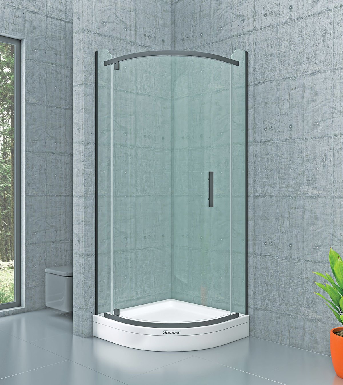 Shower Original 95x95 2 Sabit 1 Açılır Oval Tekne Üzeri Kabin