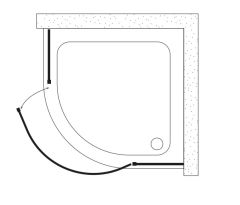 Shower Original 95x95 2 Sabit 1 Açılır Oval Tekne Üzeri Kabin