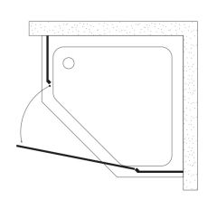 Shower Original 100x100 2 Sabit 1 Açılır Beşgen Kabin