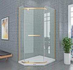 Shower Original 90x140 2 Sabit 1 Açılır Beşgen Sağ-Sol Kabin