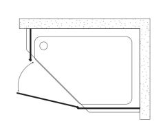 Shower Original 90x140 2 Sabit 1 Açılır Beşgen Sağ-Sol Kabin