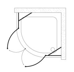Shower Place 100x100 2 Sabit 2 Açılır Oval Tekne Üzeri Kabin