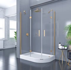 Shower Place 90x140 2 Sabit 2 Açılır Asimetrik Tekne Üzeri Kabin