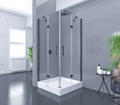 Shower Place 95x95 2 Sabit 2 Açılır Kare Tekne Üzeri Kabin