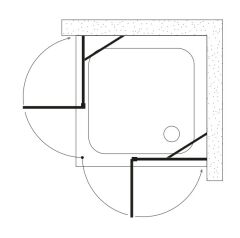 Shower Place 105x105 2 Sabit 2 Açılır Kare Tekne Üzeri Kabin