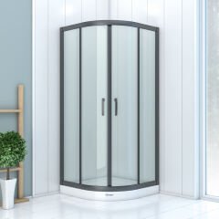 Shower Boss 110x110 2 Sabit 2 Açılır Oval Tekne Üzeri Kabin