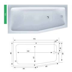 Shower Penta Beşgen Özel Küvet 60x80x170