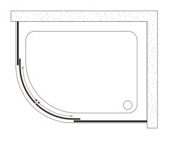 Shower Boss 90x100 2 Sabit 2 Açılır Asimetrik Tekne Üzeri Kabin