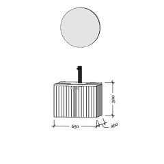 Bagnora D-Line 65 cm Beyaz Banyo Dolabı