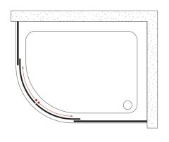 Shower Boss 90x150 2 Sabit 2 Açılır Asimetrik Tekne Üzeri Kabin