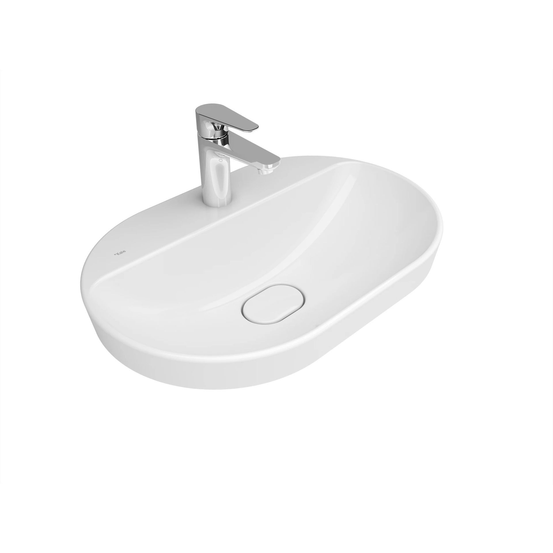 Kale Zero 2.0 Yarı Gömme Oval Lavabo Mat Beyaz 60X40 Cm