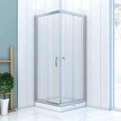 Shower Boss 85x85 2 Sabit 2 Açılır Kare Tekne Üzeri Kabin