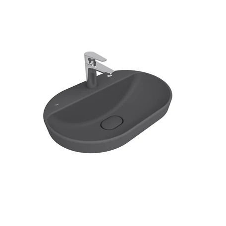 Kale Zero 2.0 Yarı Gömme Oval Lavabo Mat Antrasit Gri 60X40 Cm