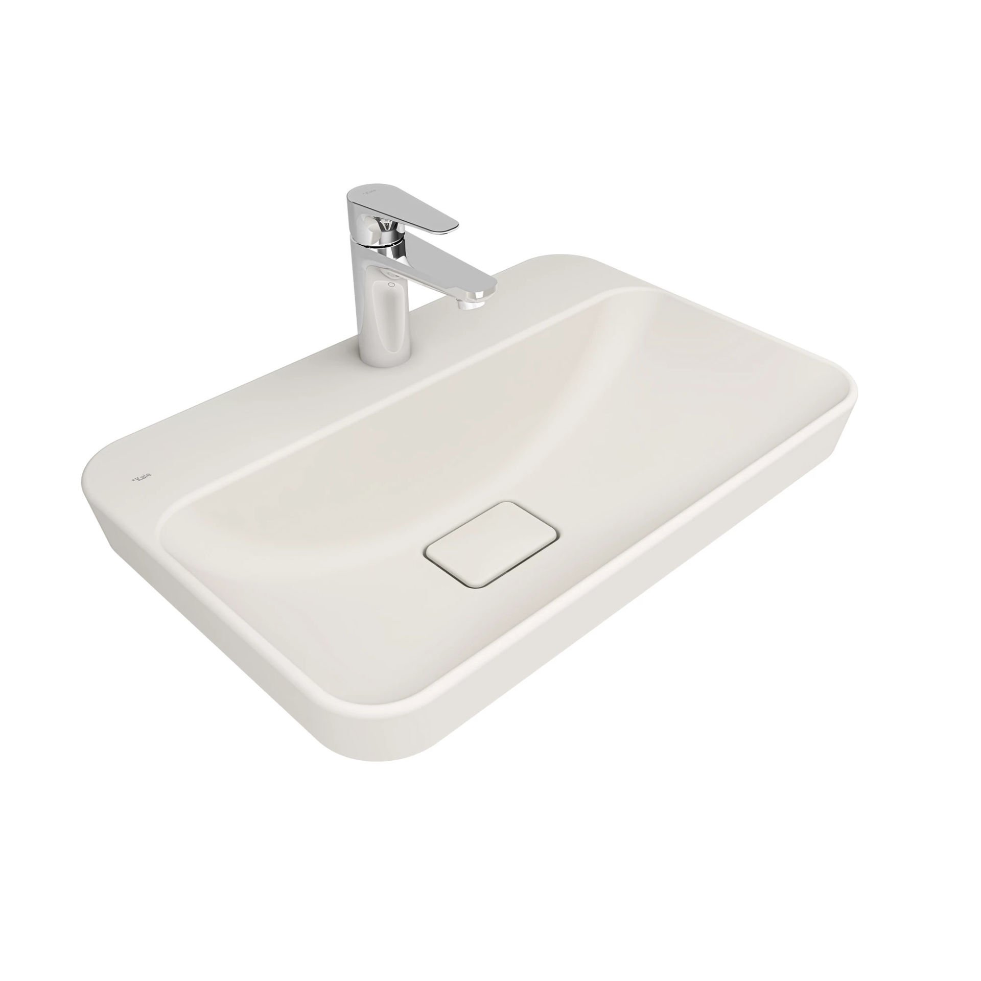 Kale Zero 2.0 Yarı Gömme Dikdörtgen Lavabo Mat İnci 60X40 Cm