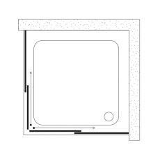 Shower Merkür 90x90 Köşe Girişli Tekne Üzeri Duş Kabini
