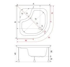 Shower Cellesse 80x80 Oval Mini Küvet
