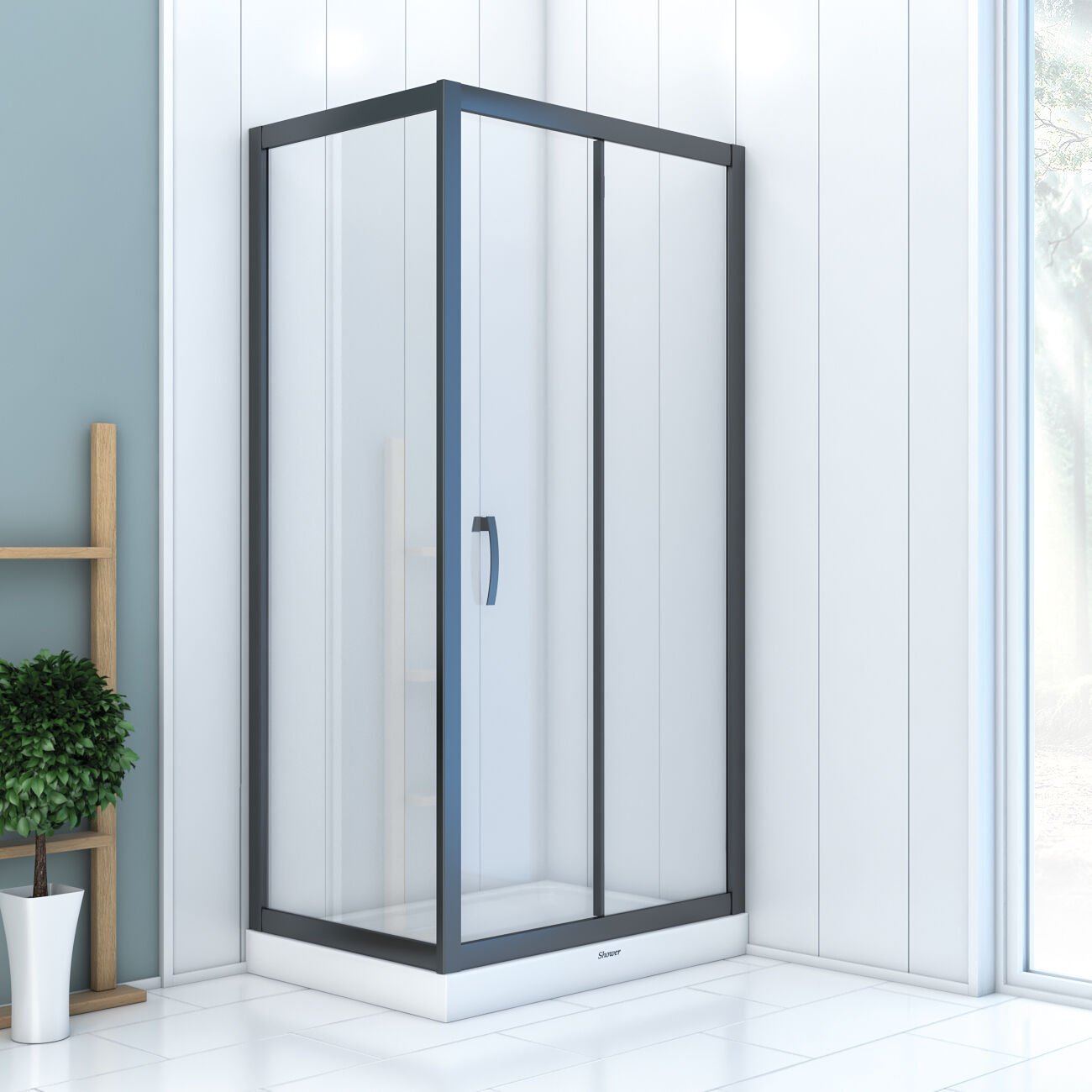 Shower Boss 90x120 1 Sabit 1 Açılır Yan Panelli Tekne Üzeri Kabin