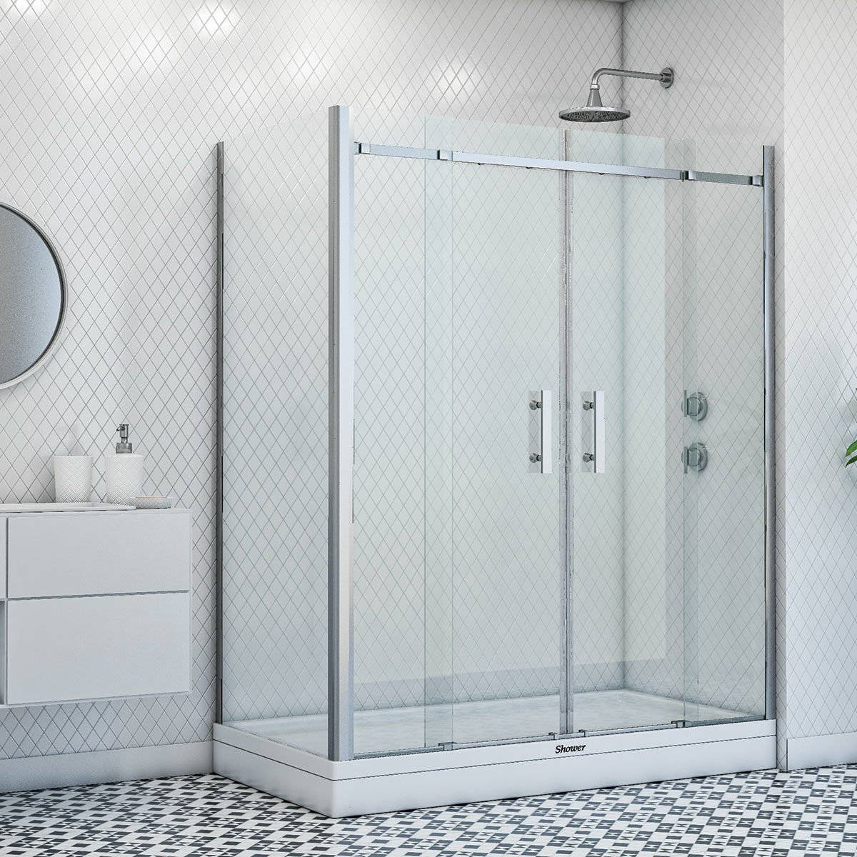 Shower Merkür 80x150 Yan Panelli Duş Kabini