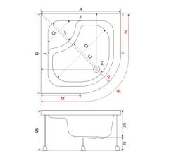 Shower Cellesse 120x120 Oval Mini Küvet