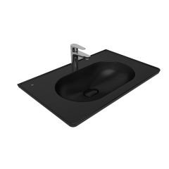 Kale Zero 2.0 Etajerli Lavabo Mat Siyah 80X50 cm
