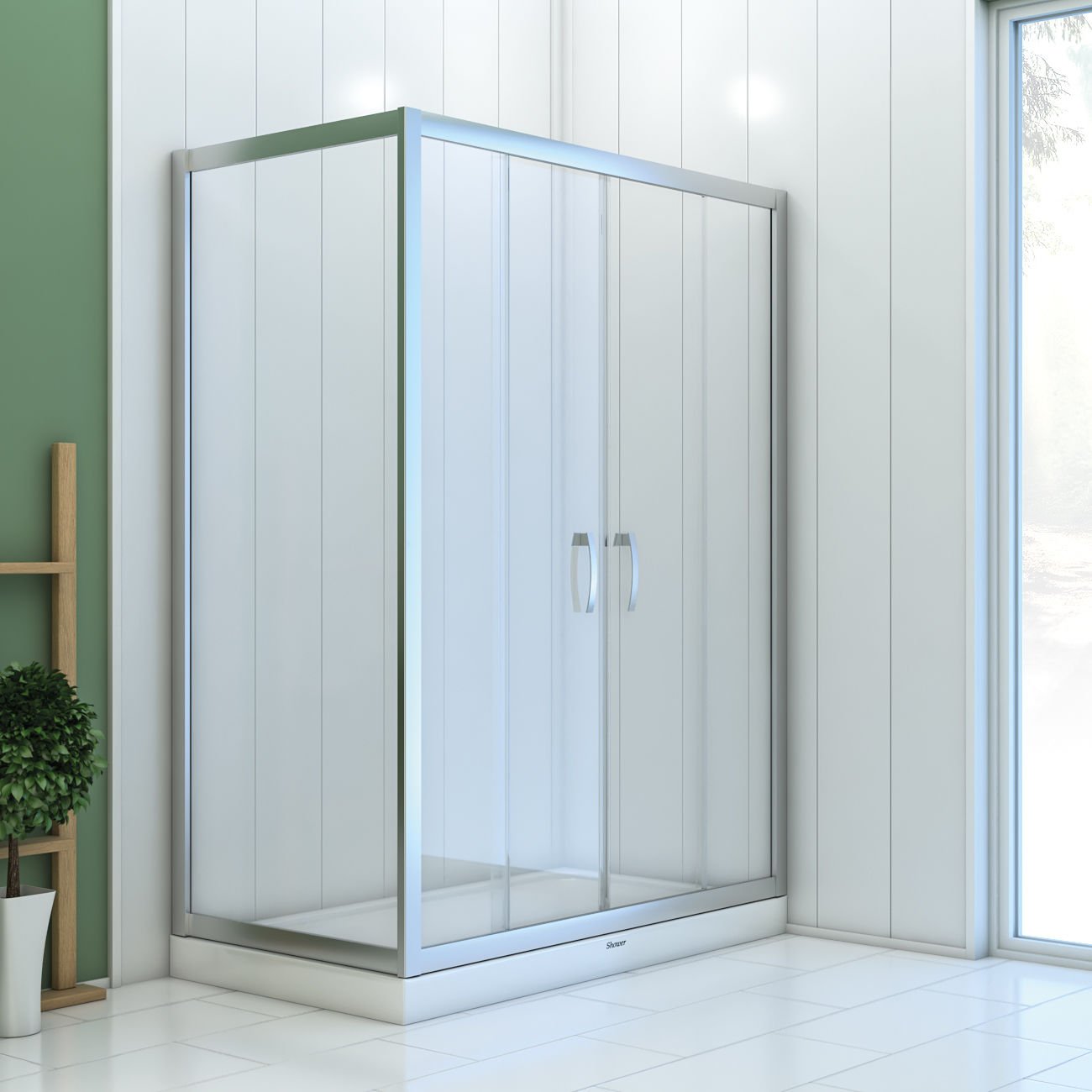 Shower Boss 90x130 2 Sabit 2 Açılır Yan Panelli Tekne Üzeri Kabin