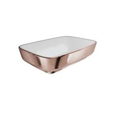 Kale Dove 2.0 Dikdörtgen Çanak Lavabo Beyaz-Bronz 60X40