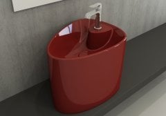 Bocchi | Etna Yarım Monoblok Lavabo Parlak Kırmızı