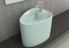 Bocchi | Etna Yarım Monoblok Lavabo Mat Buz Mavisi
