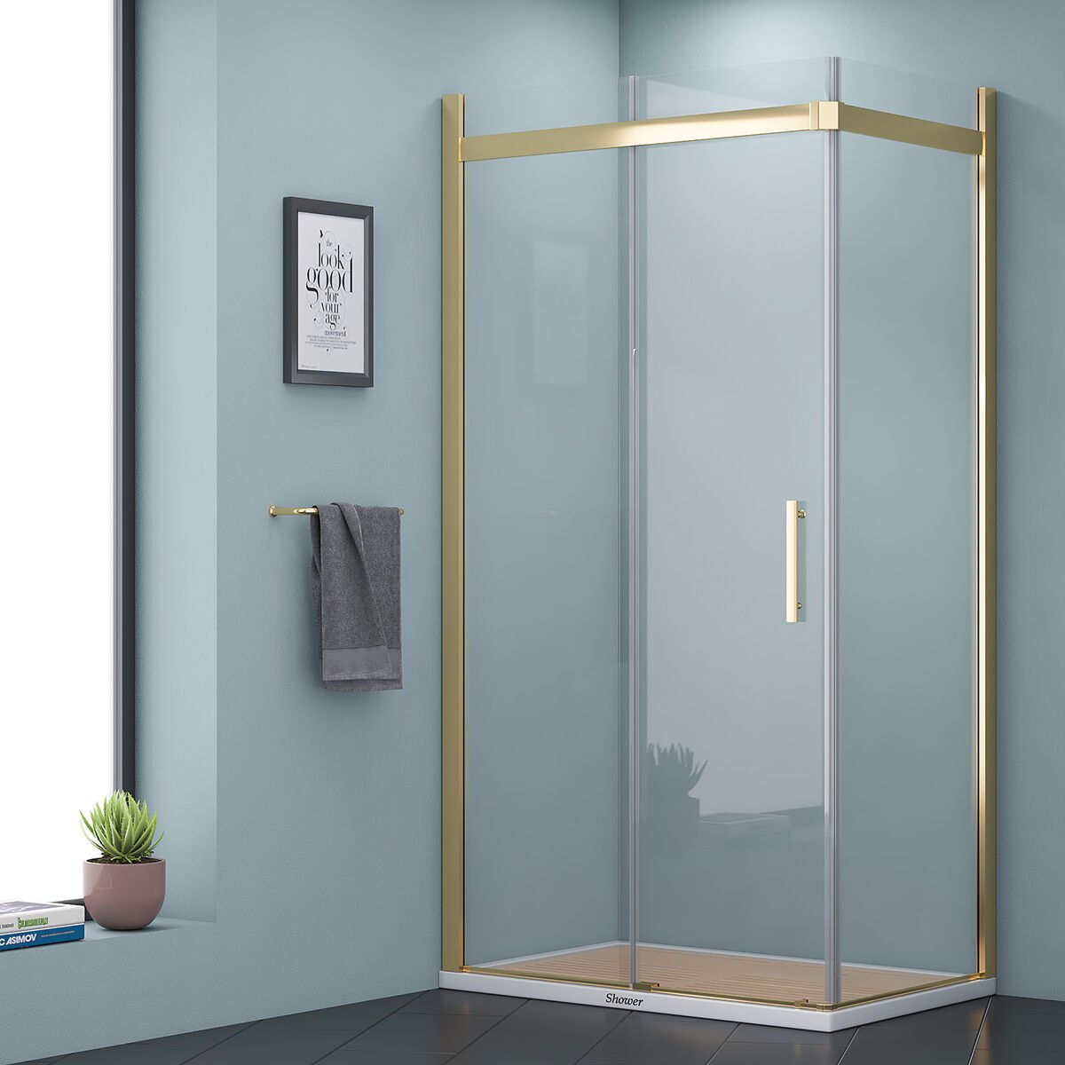 Shower Uranüs 100x130 Yan Panelli Tekne Üzeri Duş Kabini