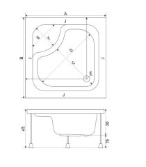 Shower Mina 90x90 Kare Oturmalı Mini Küvet