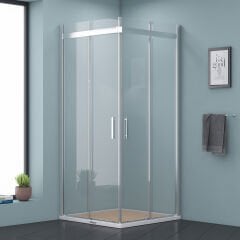 Shower Uranüs 95x95 Köşe Girişli Tekne Üzeri Duş Kabini