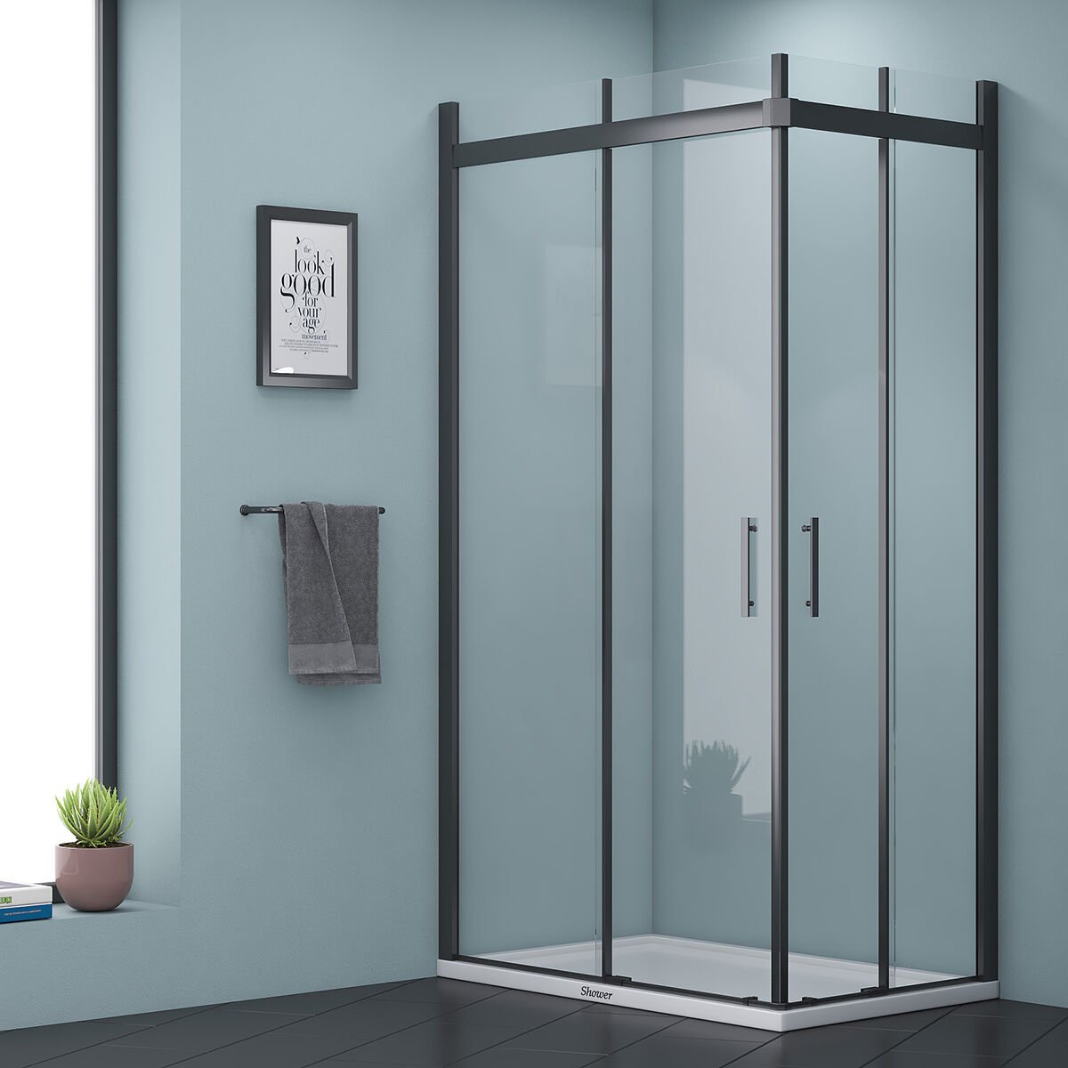 Shower Uranüs 70x120 Köşe Girişli Tekne Üzeri Dikdörtgen Duş Kabini