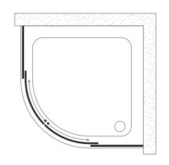 Shower İcon 90x90 2 Sabit 2 Çalışır Oval Tekne Üzeri Kabin