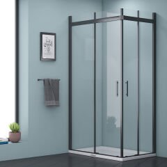 Shower Uranüs 80x110 Köşe Girişli Tekne Üzeri Dikdörtgen Duş Kabini