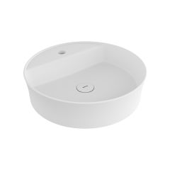 Bocchi Sottile Slim Line Yuvarlak Batarya Banklı Lavabo 45 cm Mat Beyaz
