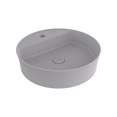 Bocchi Sottile Slim Line Yuvarlak Batarya Banklı Lavabo 45 cm Mat Gri