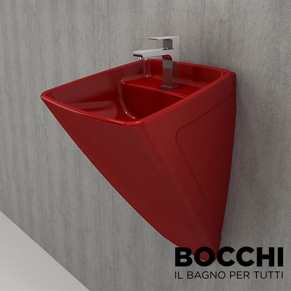 Bocchi | Firenze Monoblok Asma Lavabo Parlak Kırmızı