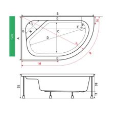 Shower Lima 90x140 Asimetrik Oturmalı Küvet