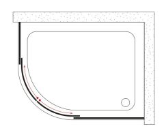 Shower Icon 90x100 2 Sabit 2 Çalışır Asimetrik Tekne Üzeri Kabin