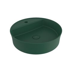 Bocchi Sottile Slim Line Yuvarlak Batarya Banklı Lavabo 45 cm Mat Yeşil