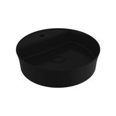 Bocchi Sottile Slim Line Yuvarlak Batarya Banklı Lavabo 45 cm Parlak Siyah