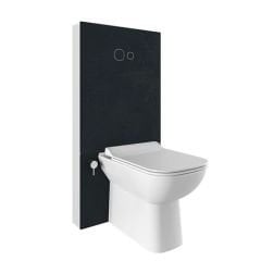 Kale Trono Monoblok Rezervuar Ksfx Okyanus Siyah 3/6L-Yerden Klozet