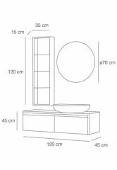 Fym Vision 120 cm Banyo Dolabı