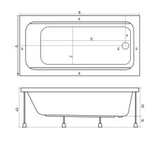 Shower Frila 70x160 Dikdörtgen Mini Küvet