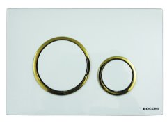 Bocchi | Magre Ring Gömme Rezervuar Kumanda Paneli Beyaz / Altın
