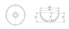 Bocchi Sottile Slim Line Yuvarlak Mini 26 cm Lavabo Parlak Beyaz