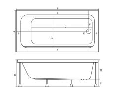 Shower Artmina 70x170 Dikdörtgen Küvet