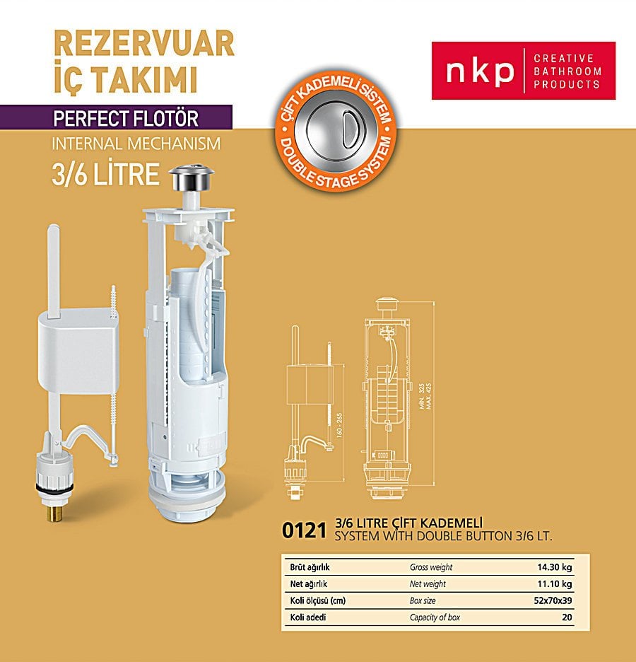 NKP | ÇİFT KADEMELİ İÇ TAKIM 3/6 LT.